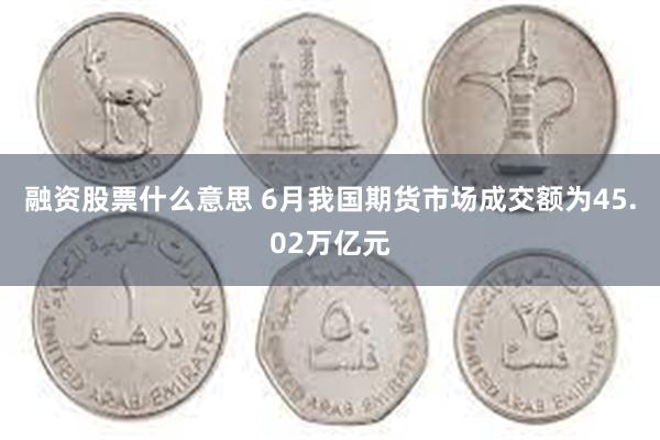 融资股票什么意思 6月我国期货市场成交额为45.02万亿元