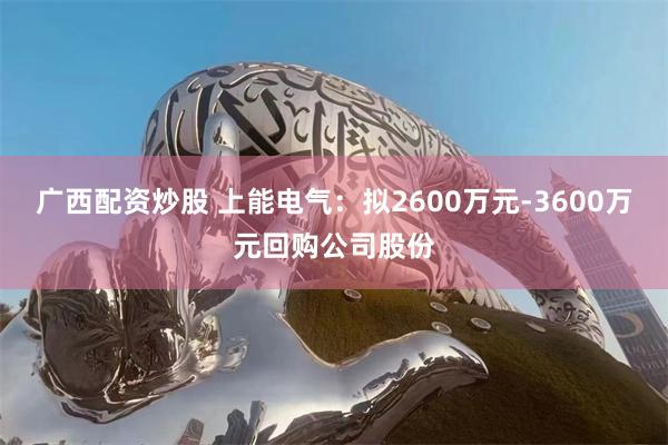 广西配资炒股 上能电气：拟2600万元-3600万元回购公司股份