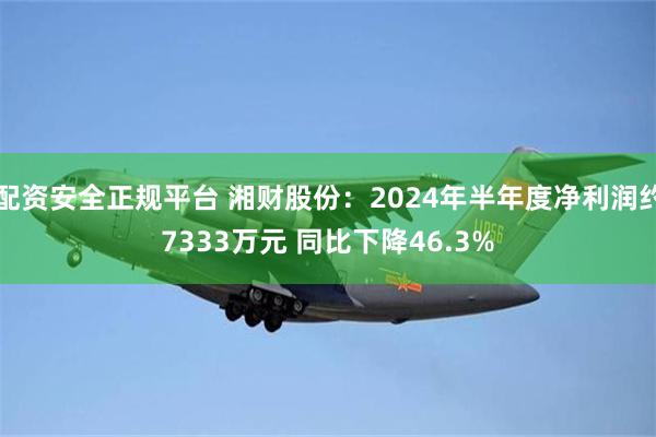 配资安全正规平台 湘财股份：2024年半年度净利润约7333万元 同比下降46.3%