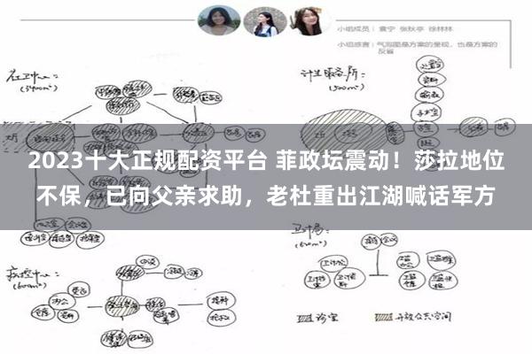 2023十大正规配资平台 菲政坛震动！莎拉地位不保，已向父亲求助，老杜重出江湖喊话军方